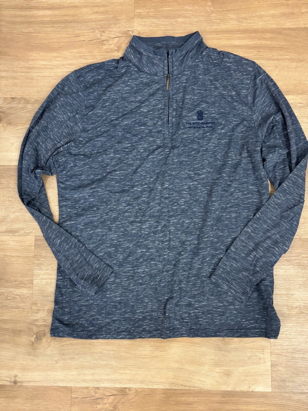 Men’s Ritz Carlton Heather Navy Quarter-Zip Pullover - Embroidered Logo